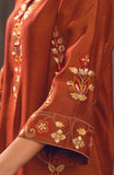 Zee Top Burnt Orange Khaadi Silk Kurta Set