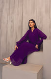 Lina Purple Georgette Chiffon Dress