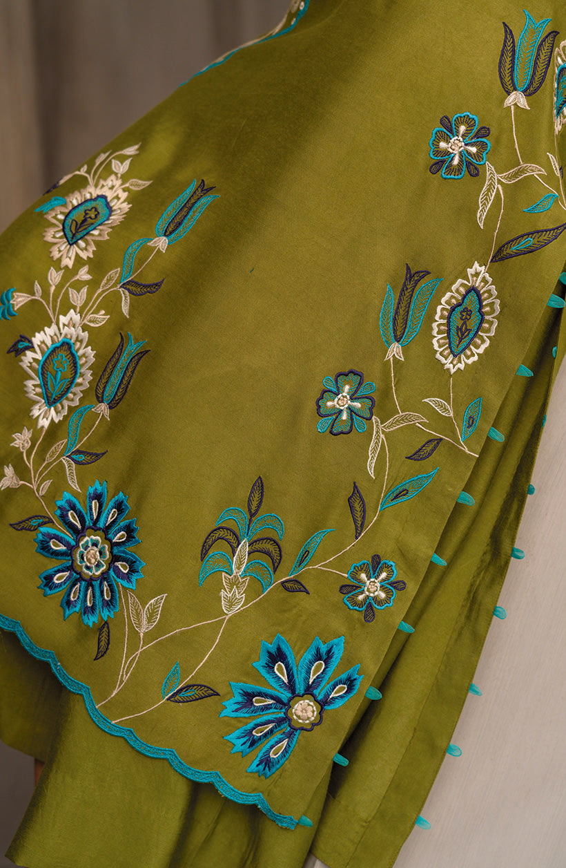 Olive Embroidered Set