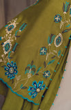 Raya Olive Green Khaadi Silk Kurta Set