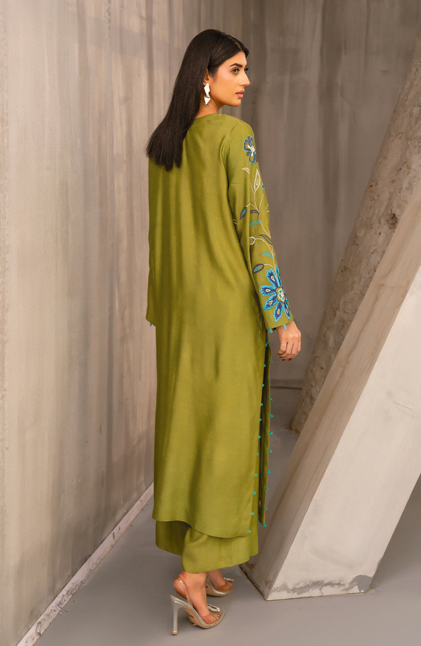 Olive Embroidered Set
