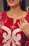Zoe Ruby Red Khaadi Silk Kurta