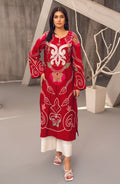 Zoe Ruby Red Khaadi Silk Kurta