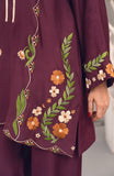Zee Top Purple Khaadi Silk Kurta Set