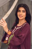 Zee Top Purple Khaadi Silk Kurta Set