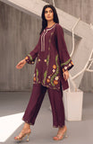 Zee Top Purple Khaadi Silk Kurta Set