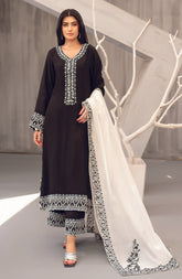 Noir Embroidered 3-Piece Set