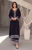 Raya Black Khaadi Silk & Cora Cotton Kurta Set