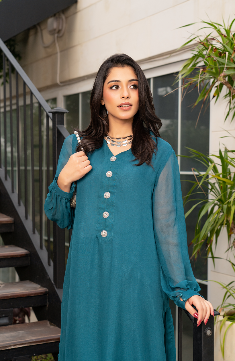 Teal Chiffon Set