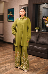 Olive Green 2 Piece Suit