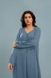 Greyish Turquoise Chiffon Set