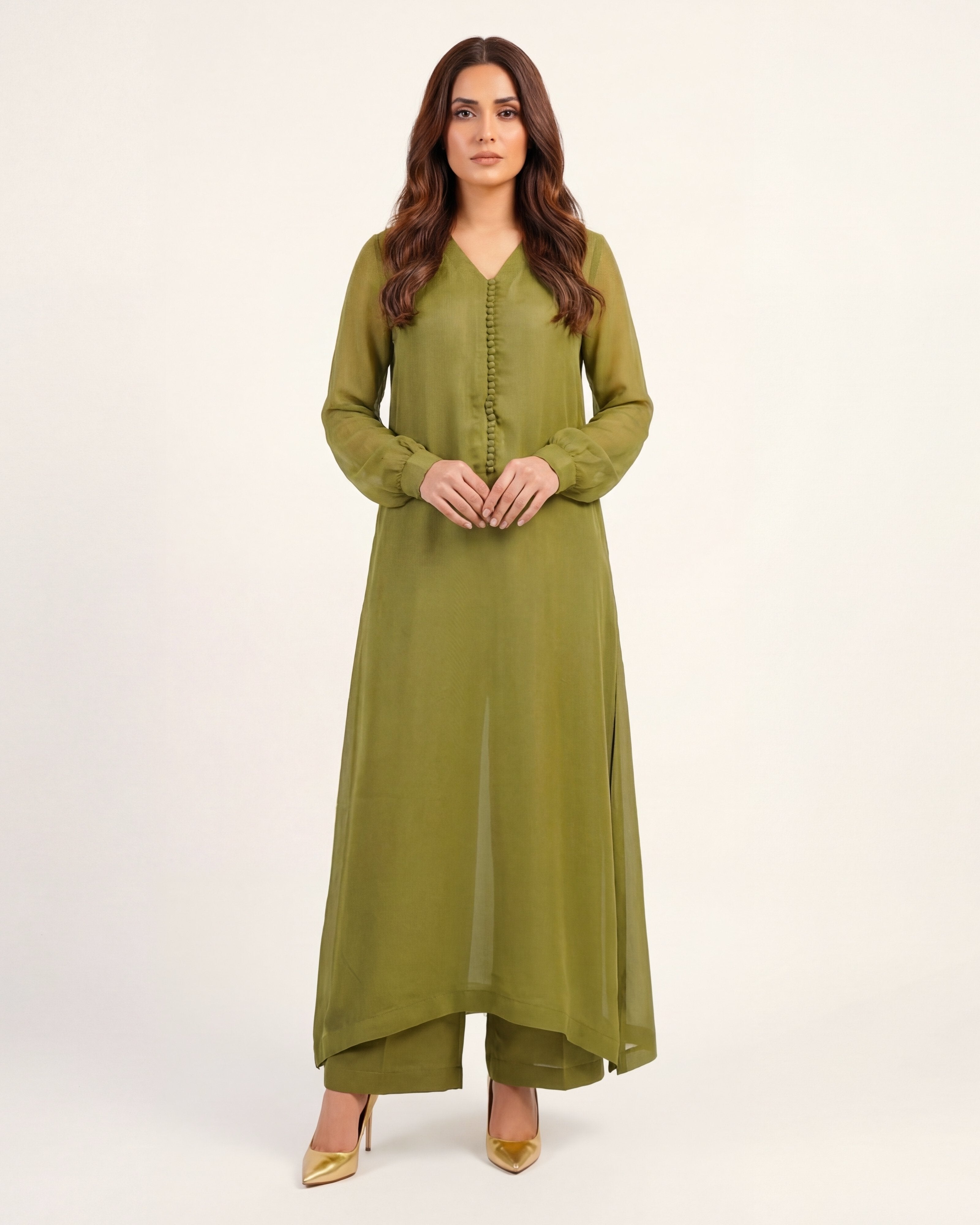 Olive Chiffon Set