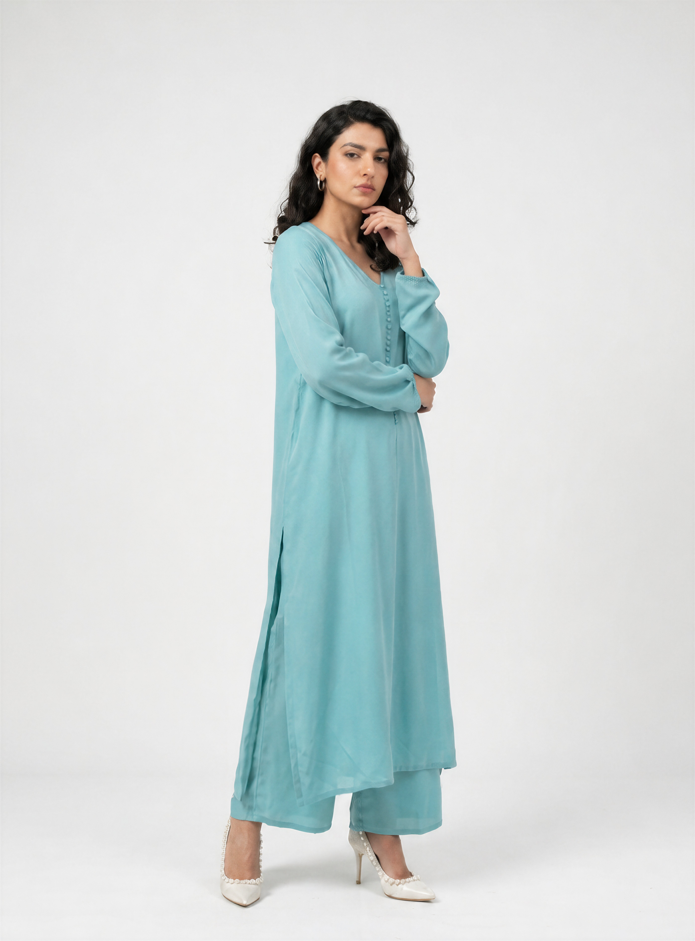Light Blue Chiffon Set