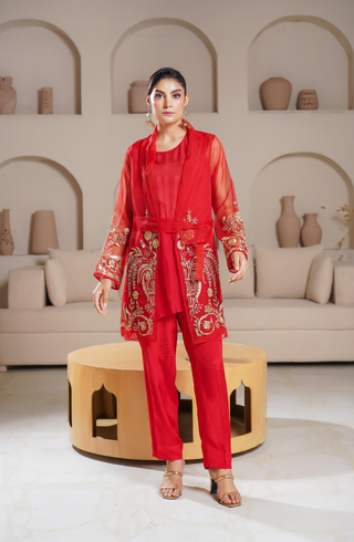 3 Piece -Adda Work Printed Embroidered  Suit -LW25-24