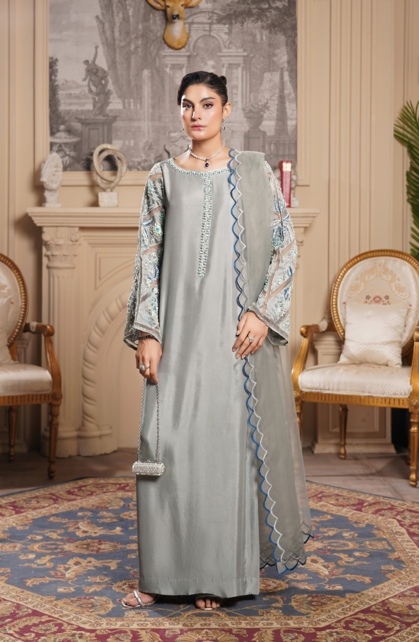 3 Piece - Adda Work Embroidered  Suit - LW25-23
