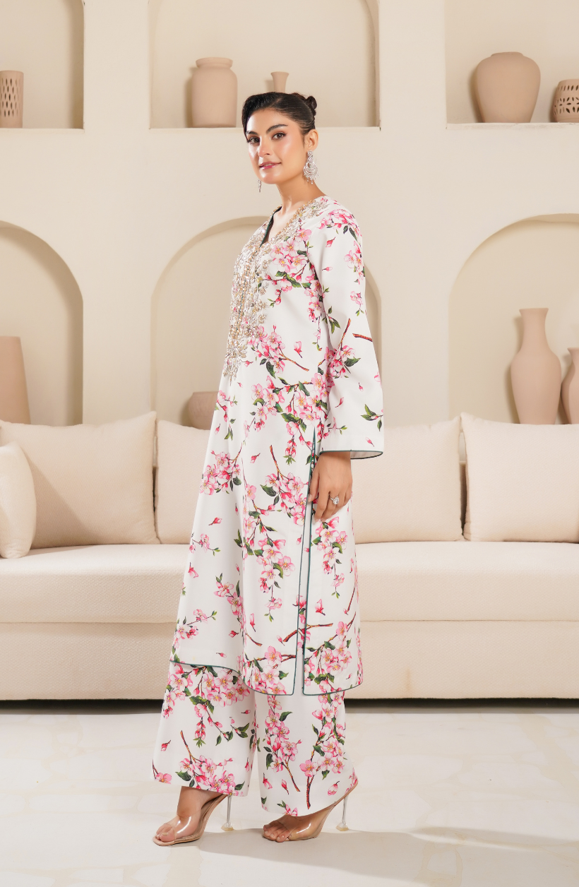 2 Piece - Adda Work Printed Embroidered  Suit - LW25-22