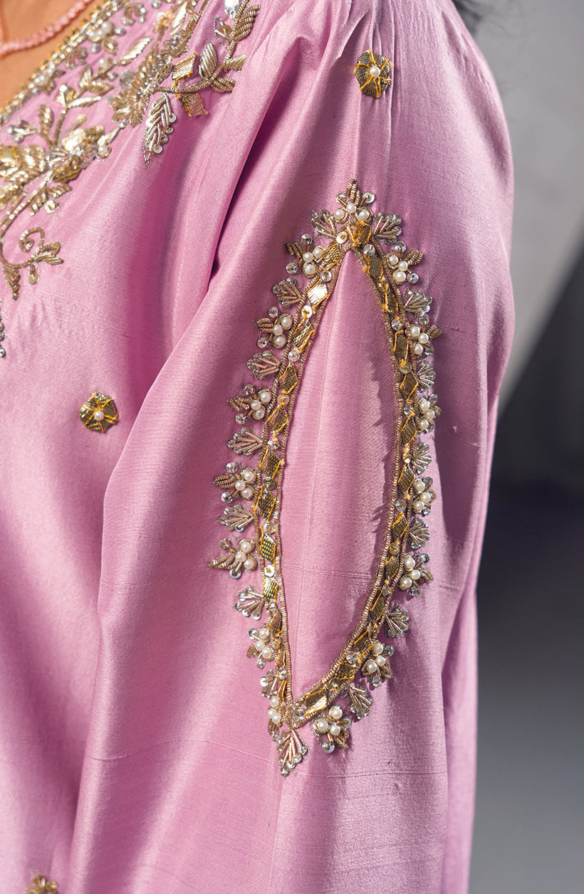 Raya Baby Pink Rawsilk Dress