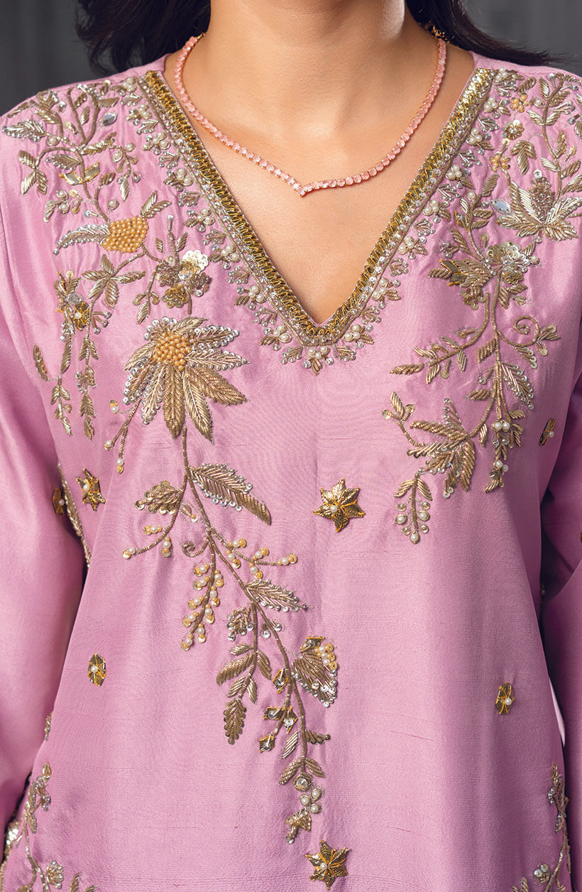 Pink Heirloom Embroidered Set