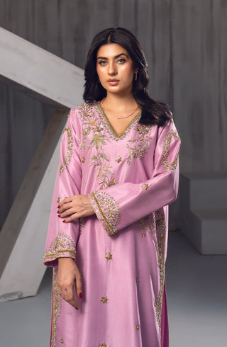 Raya Baby Pink Rawsilk Dress