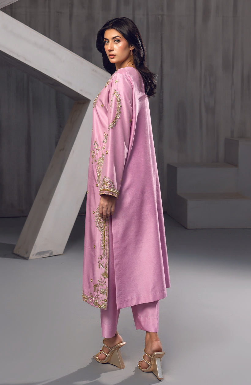 Raya Baby Pink Rawsilk Dress