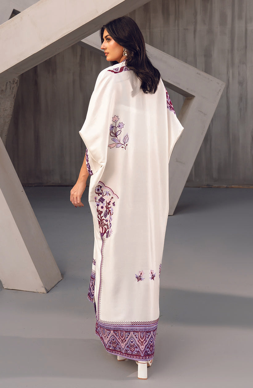 Lina Kaftan White Khaadi Silk Kaftan Dress