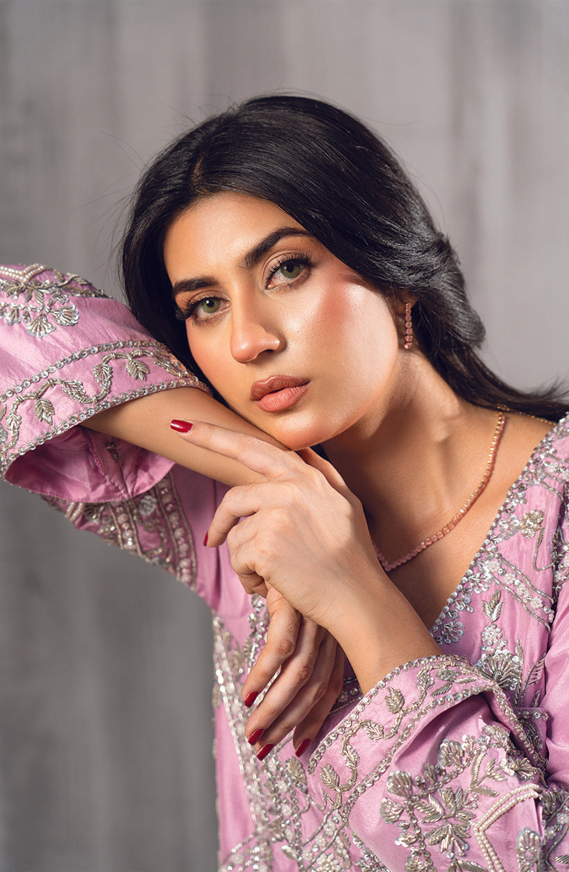 Short Raya Lilac Pink Rawsilk Dress
