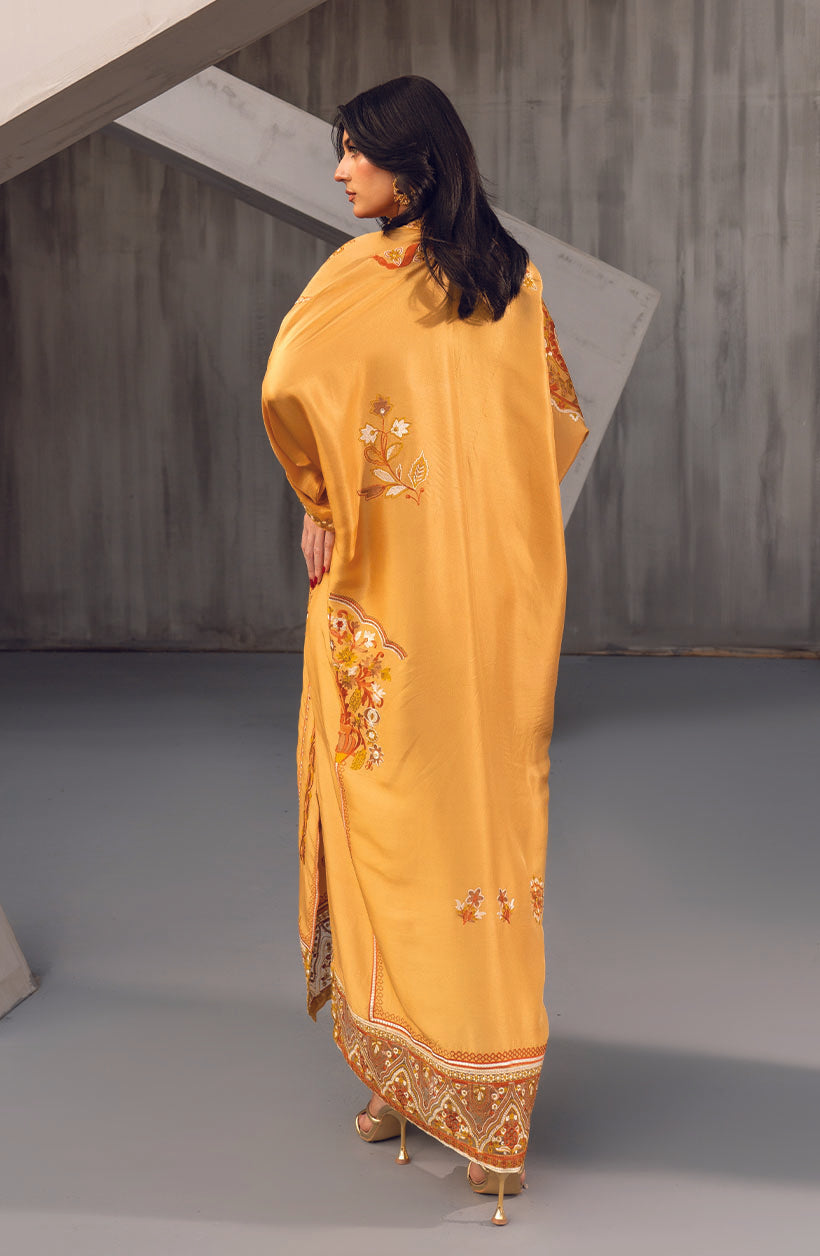 Lina Kaftan Gold Rawsilk Kaftan Dress