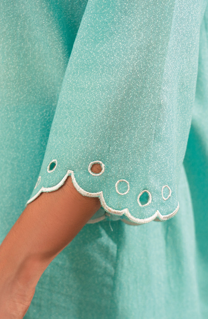 Zee Top Ice Blue Summer Karandi Set
