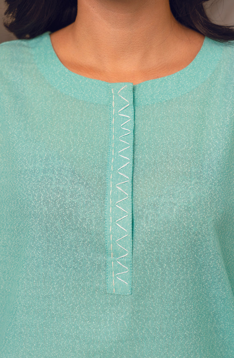 Zee Top Ice Blue Summer Karandi Set