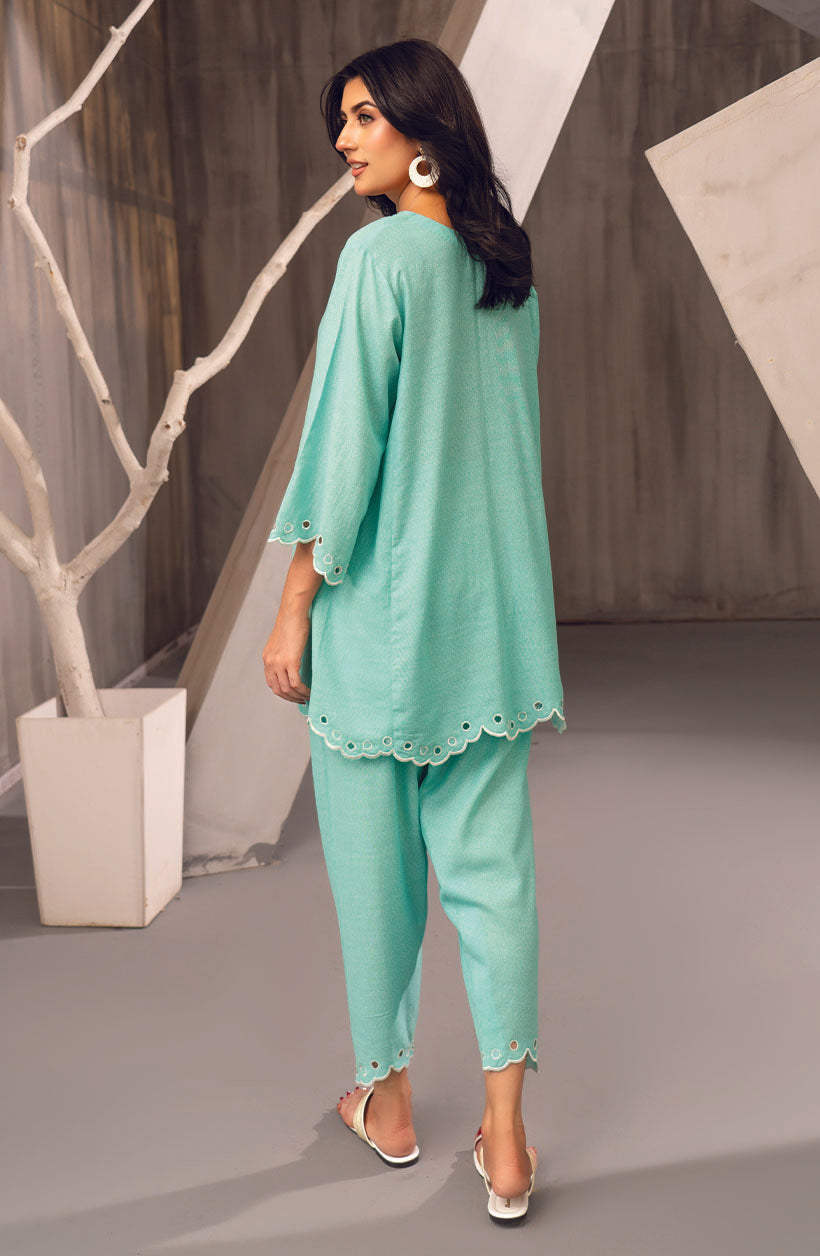 Zee Top Ice Blue Summer Karandi Set