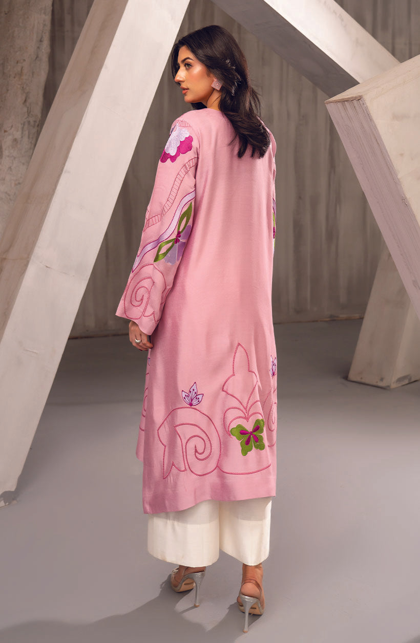 Zoe Lilac Pink Khaadi Silk Kurta Set