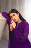 Lina Purple Georgette Chiffon Dress