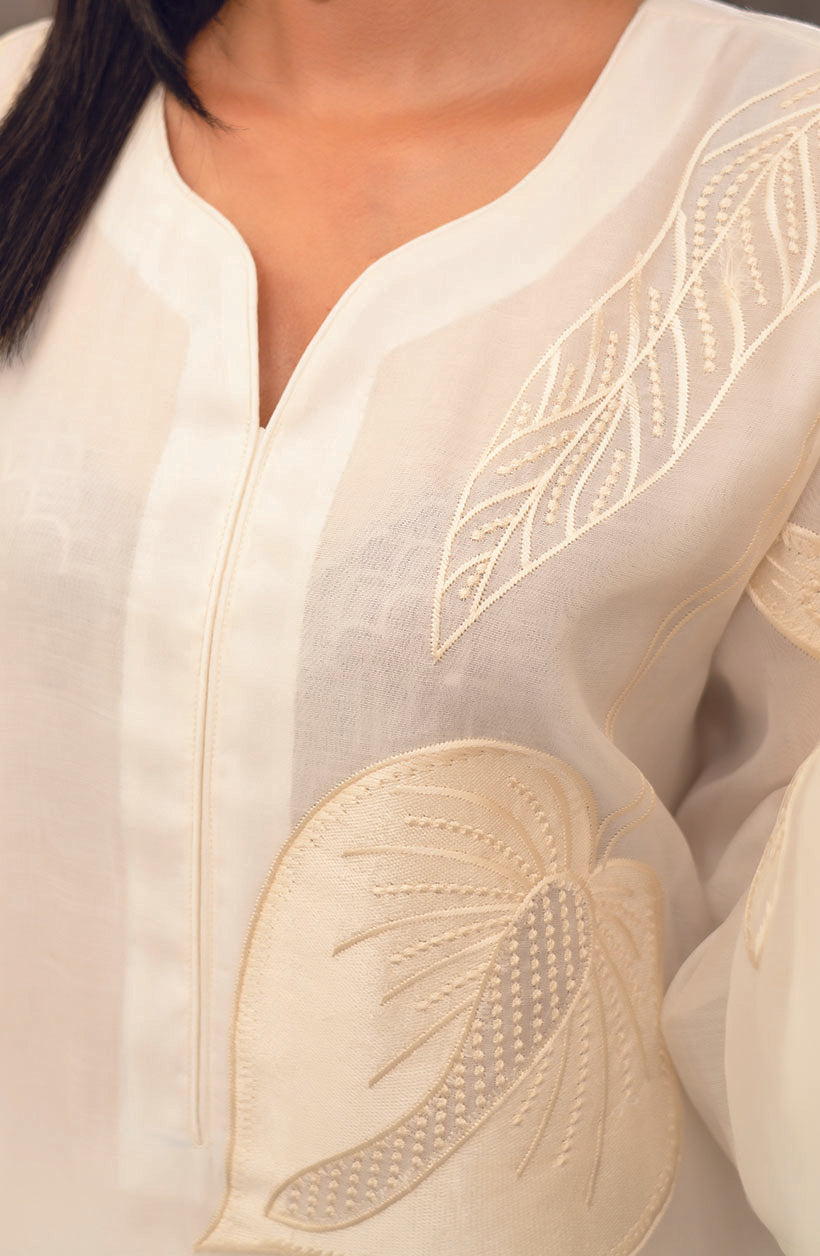 Raya White Cora Cotton Kurta