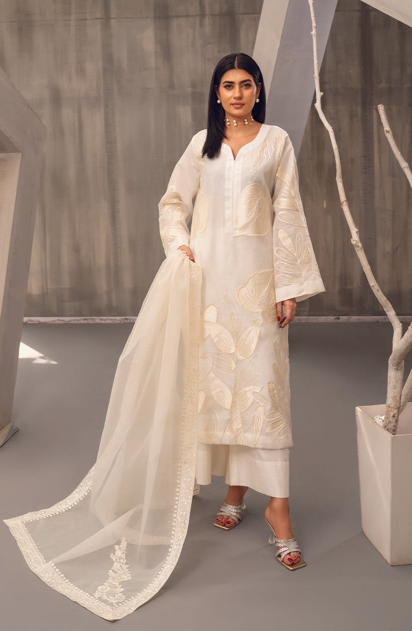 Raya White Cora Cotton Kurta