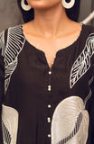 Raya Black Cora Cotton Kurta