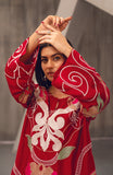 Zoe Ruby Red Khaadi Silk Kurta