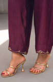 Zee Top Purple Khaadi Silk Kurta Set