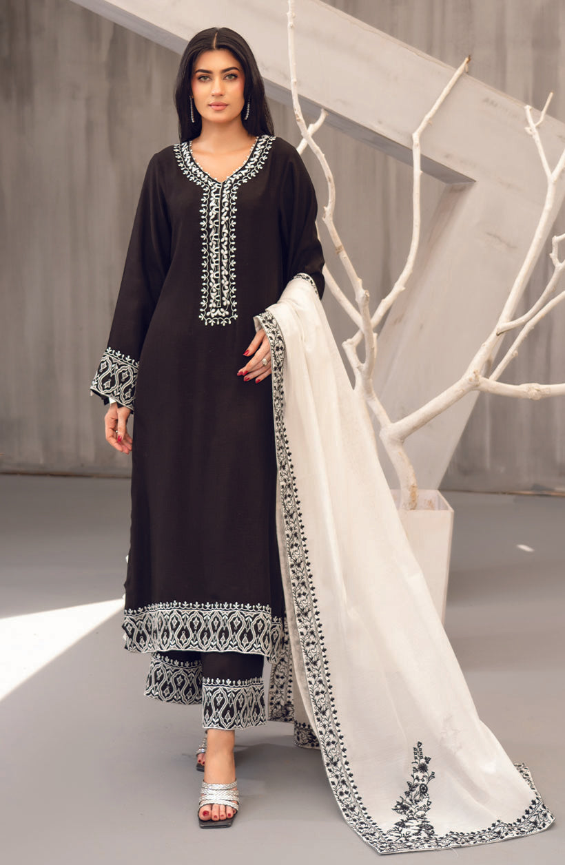 Noir Embroidered 3-Piece Set