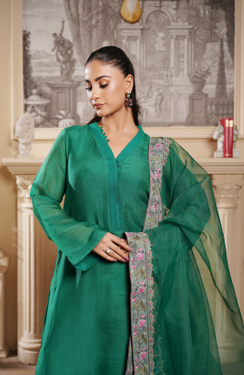 3 Piece - Embroidered  Suit - RW25-14
