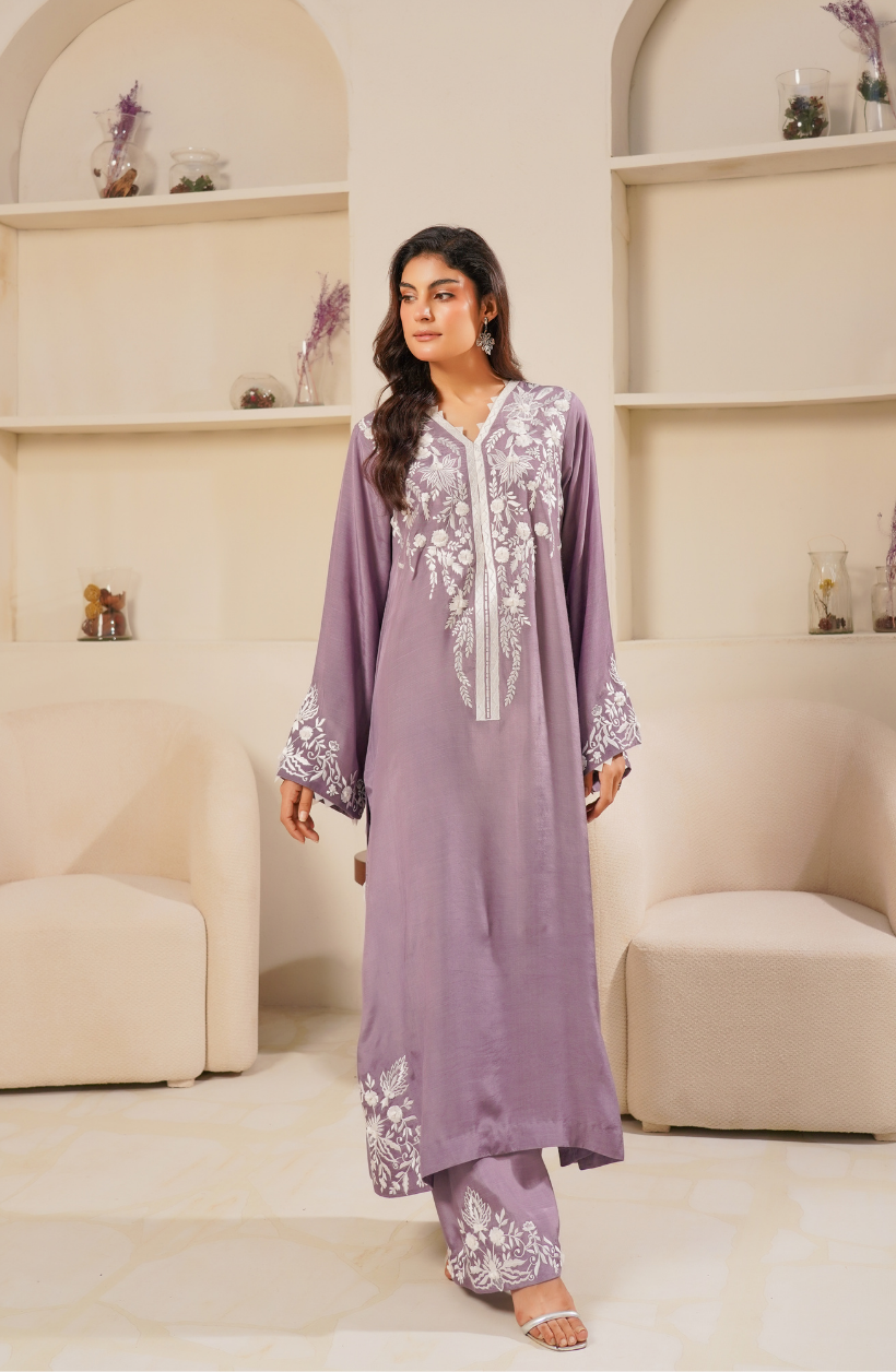 Lavender Ash Embroidered Set