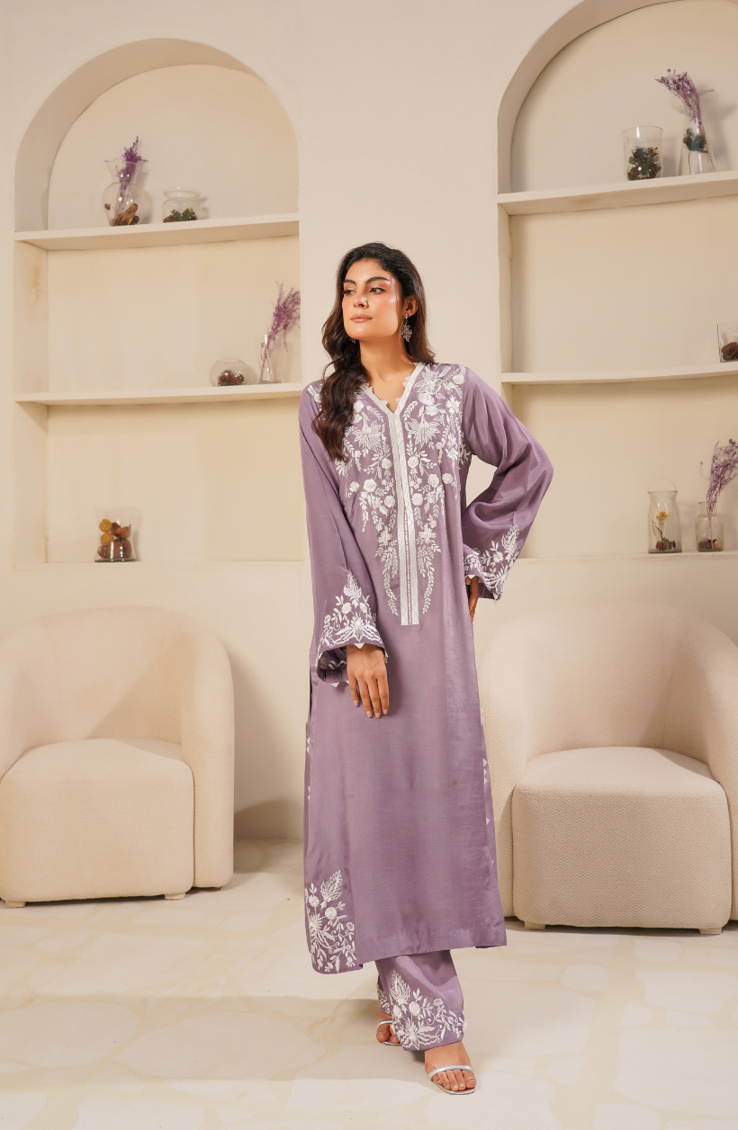 Lavender Ash Embroidered Set