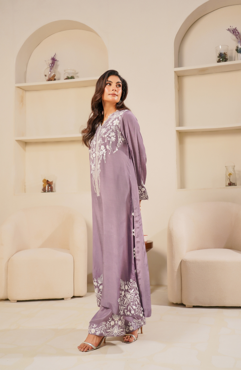 Lavender Ash Embroidered Set