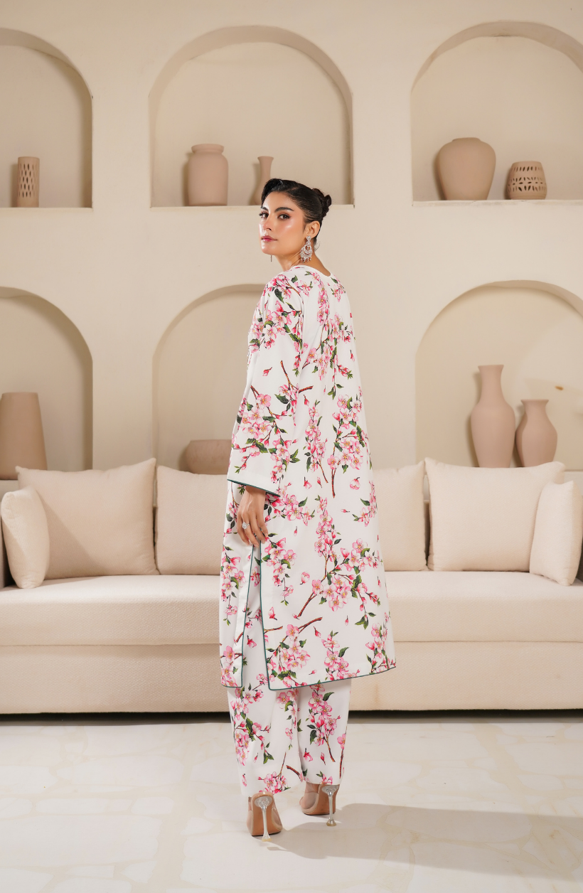 2 Piece - Adda Work Printed Embroidered  Suit - LW25-22