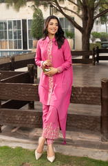 Pastel Pink Khaadi Silk 2 Piece Suit