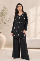 Adda Work Black Khaddi Silk 2-Piece Suit