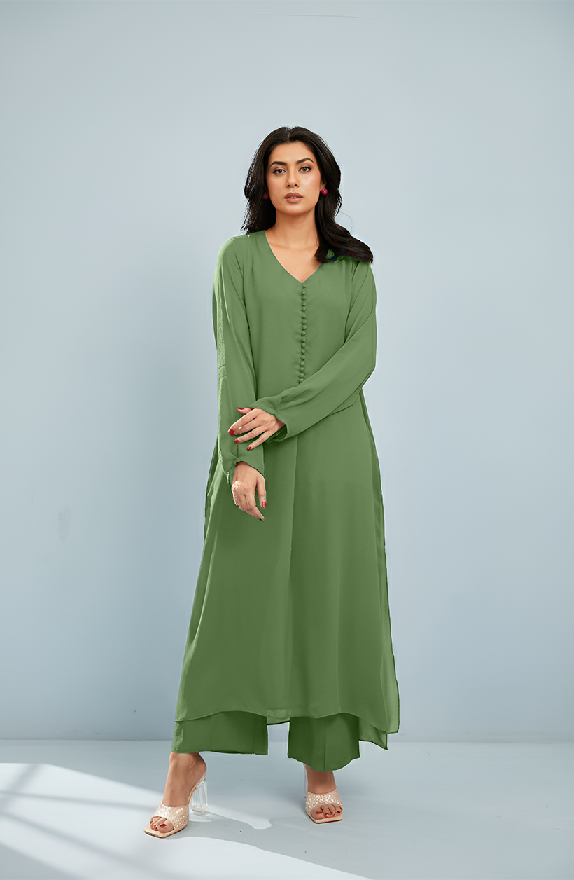 Green Chiffon Set