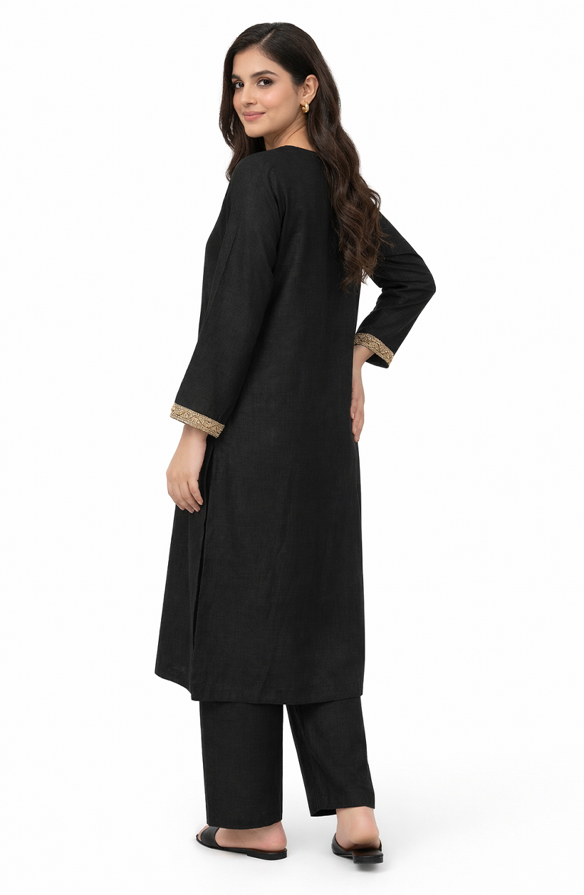 Black with Gold Lace 2 Piece