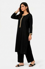 Black with Gold Lace 2 Piece