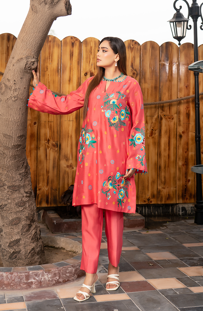 Pink Linen 2 Piece Suit