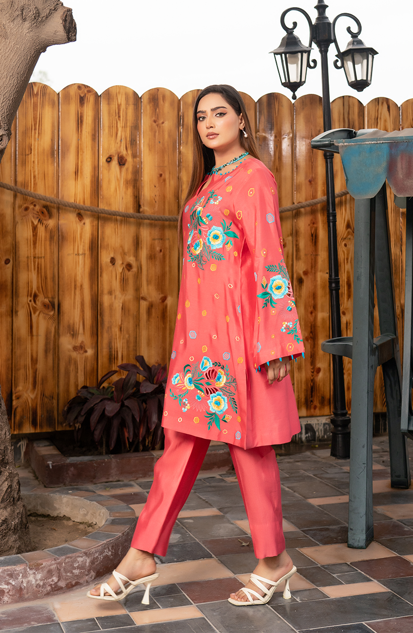 Pink Linen 2 Piece Suit